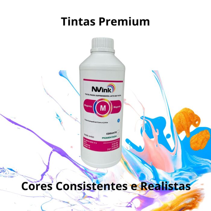 Tinta NVINK-I Compatível Pigmentada 1000ml/cor para Impressoras HP - Imagem 4