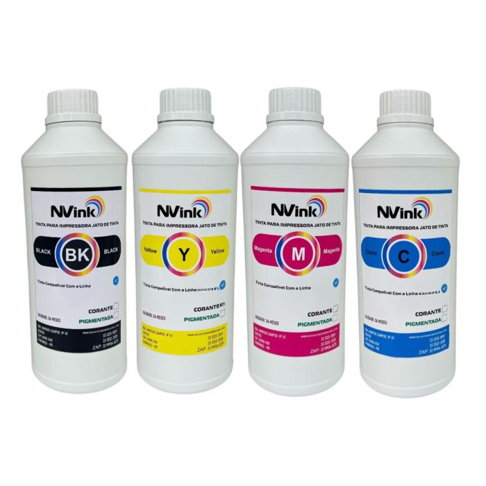 Tinta NVINK-I Compatível Corante para Impressoras HP - 1000 Ml Por Cor