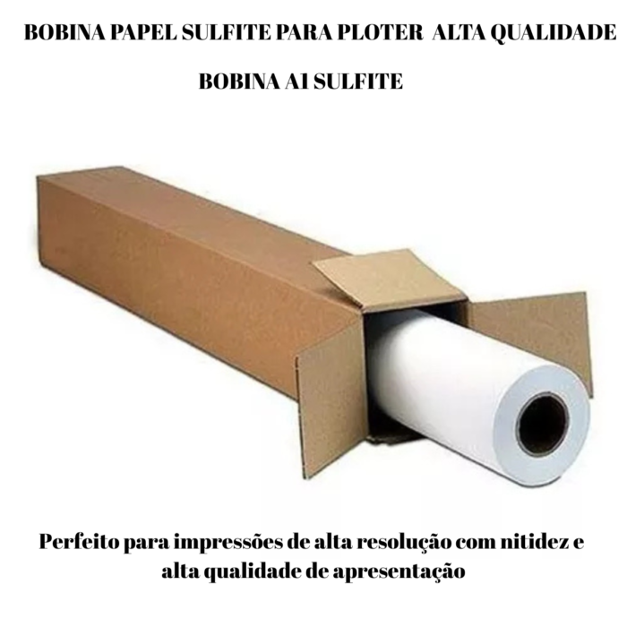 01 Bobina Papel Sulfite Papex A1 90g Branco 610mm X 50m - Imagem 3