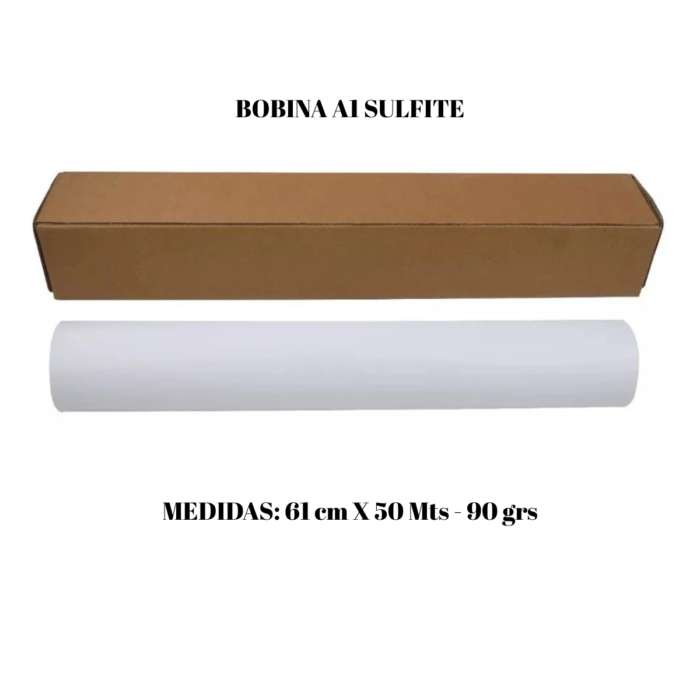 01 Bobina Papel Sulfite Papex A1 90g Branco 610mm X 50m - Imagem 4