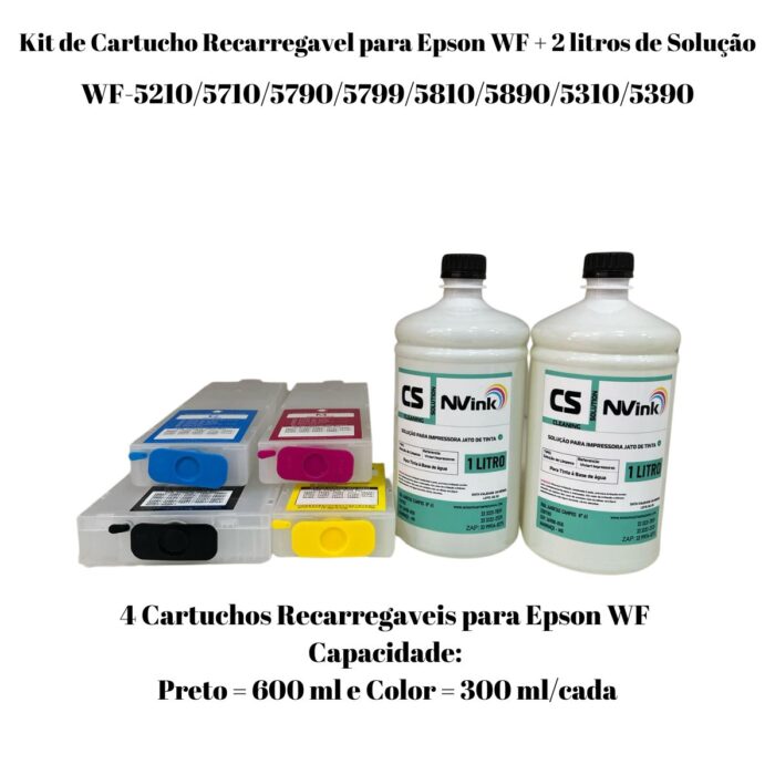 2 L Solução De Limpeza + cartuchos recarregáveis