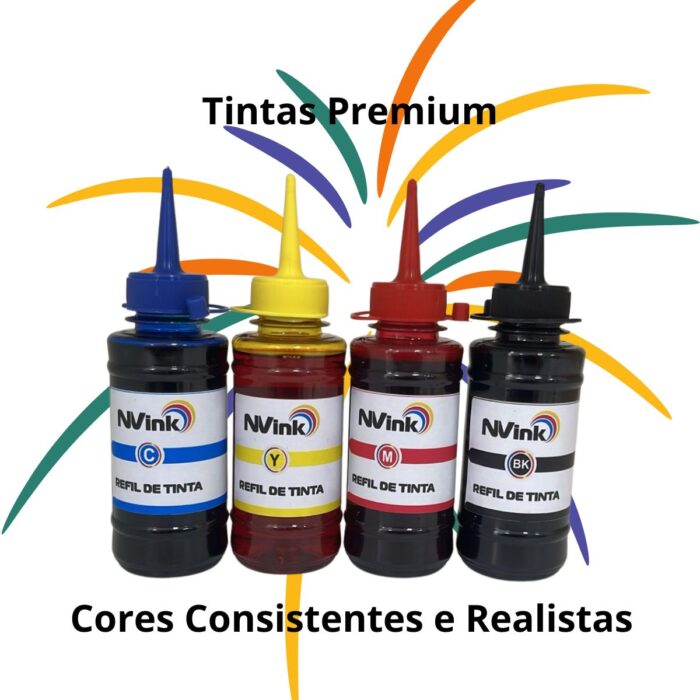 Kit 4 Cores Tinta Compatível para Epson L355 L365 com 540 Ml