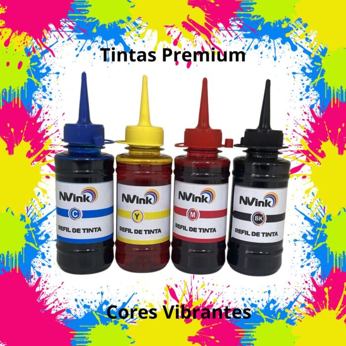 Kit 4 Cores Tinta Compatível para Epson L355 L365 com 540 Ml