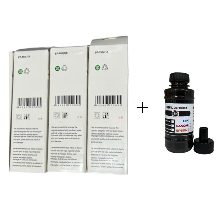 Kit 4 Cores Tinta Compatível para Epson L355 L365